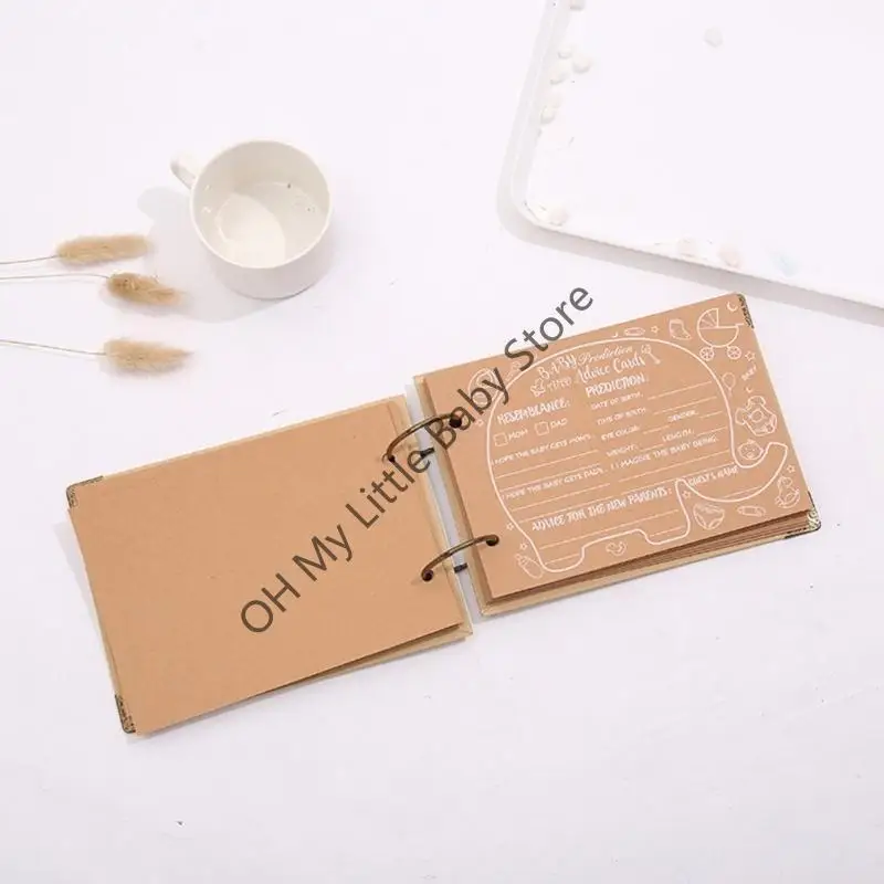 

M76C Baby Shower Гостевая книга Альтернатива 40 листовых консультаций и карт прогнозирования для незабываемого празднования