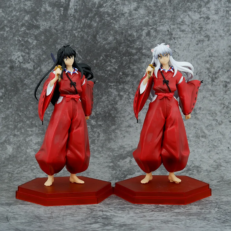 

18.5cm Inuyasha Anime Figurines Sesshoumaru White Hair Black Hair PVC Action Figure Collection Model Toys Gift