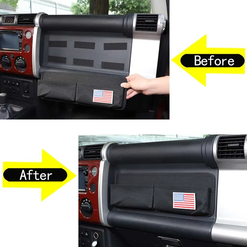 For 2007-2021 Toyota FJ Cruiser Oxford cloth Black car styling car co-pilot storage bag finishing bag car interior accessories