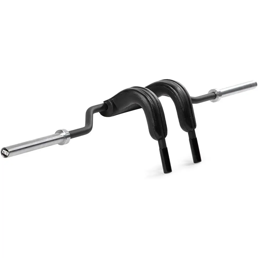 

Adjustable Safety Squat Bar with 6 Drop, 1200 LB Capacity, High-Density Foam Padding, 4m Grips, Ribbed Sleeves