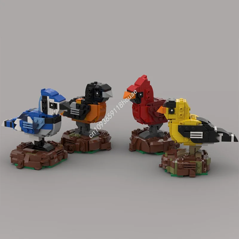 

874pcs MOC American Backyard Birds Collection 1 nan Building Blocks Christmas Gift STEAM Learning Science and Technology Themed