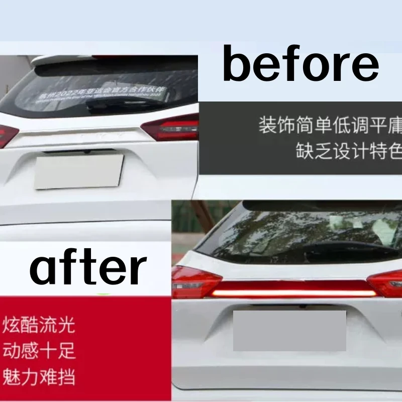 LED Through Taillight for Geely Atlas 2016-2021 Modified Rear Trunk Light Turn Signal High-mounted Brake Light