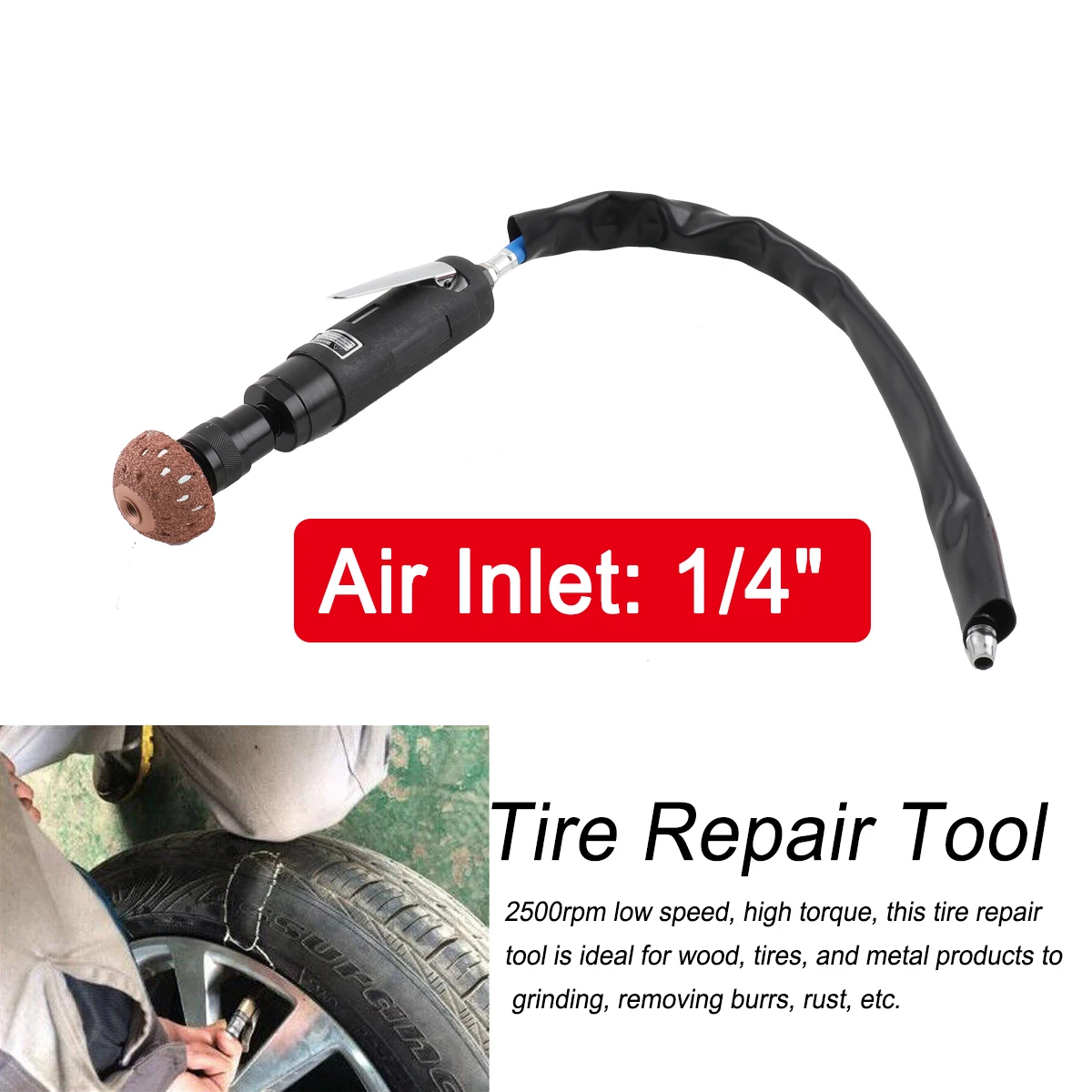 2500 دورة في الدقيقة الهوائية الصغيرة آلة طحن وتلميع الإطارات إصلاح طاحونة أداة الإطارات إصلاح طاحونة الإطارات أداة إصلاح الإطارات ساندر