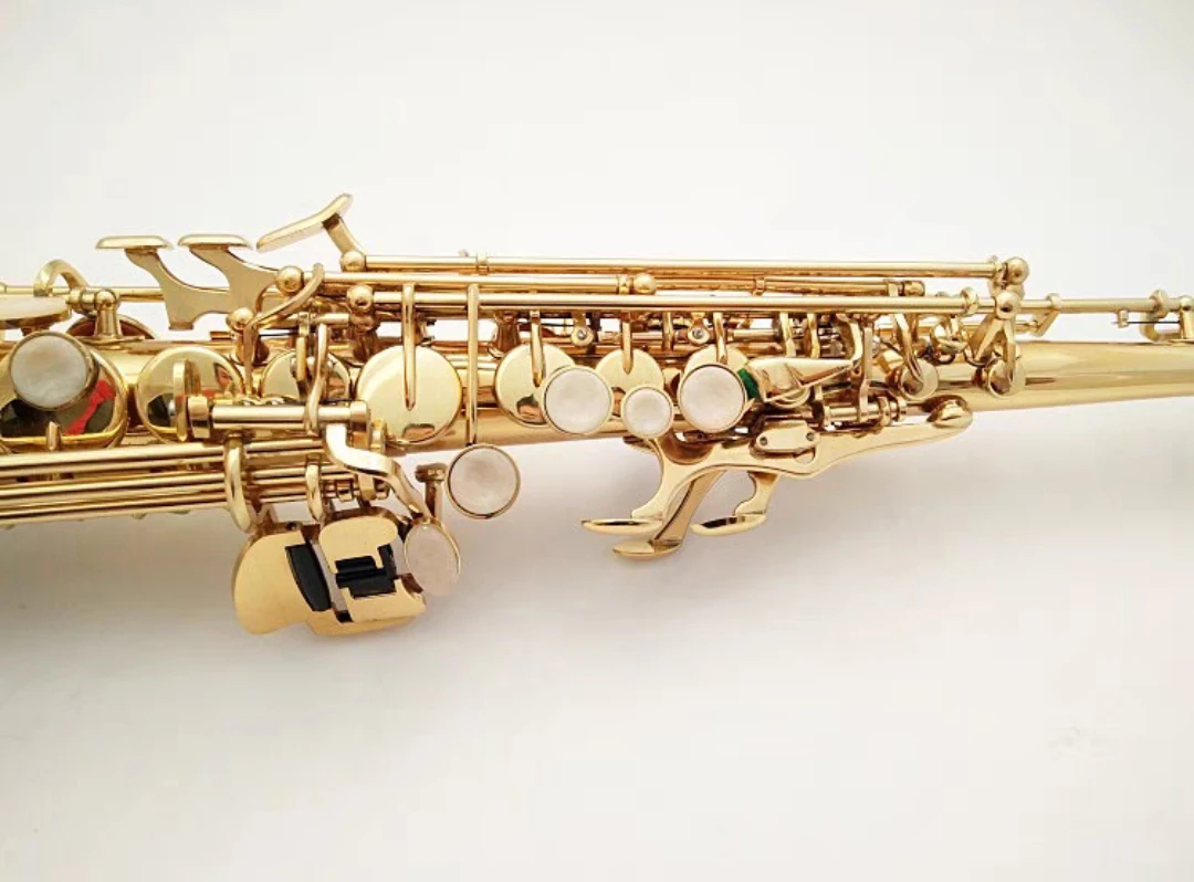 Japan S-901 Original 1 :1 key type lacquered gold Soprano Saxophone B flat Top professional  playing Musical Instruments