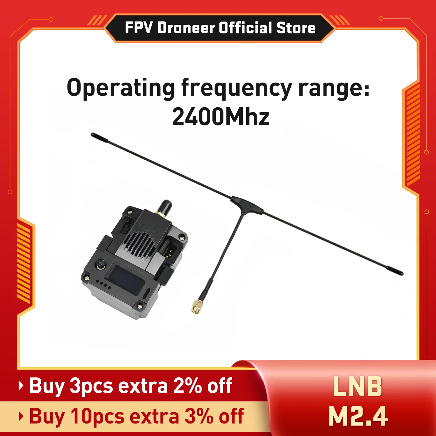 

FPV Transmitter Module 55g 2400Mhz Operating Frequency Range Long Range Video Transmission Compatible with Most FPV Drones