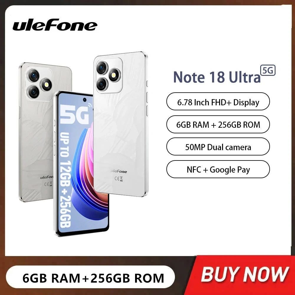 Ulefone 노트 18 울트라 5G 스마트폰, 6.78 인치 스크린, 옥타코어, 6GB + 256GB, 안드로이드 13 휴대폰, 50MP, 5450mAh, NFC 구글 플레이 Best5 Ulefone 노트 18 울트라 5G 스마트폰, 6.78 인치 스크린, 옥타코어, 6GB + 256GB, 안드로이드 13 휴대폰, 50MP, 5450mAh, NFC 구글 플레이 Best5
