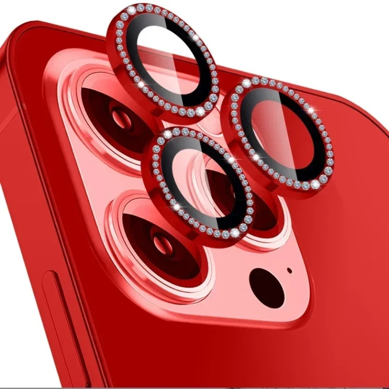 

3pcs Lens Protector for IPhone 17 16 15 14 13 Pro Max 15 Pro Max Diamond Metal Protective Glass for IPhone 15 14 Plus Lens Glass