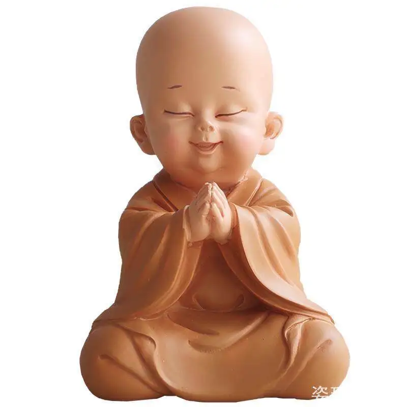 YFY  huineng little monk zen ornament laughing buddha samgha doll small statue maitreya   bonsai figure mini decoration