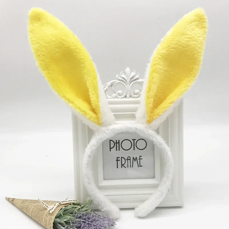 Unisex Plush Rabbit Ear Hair Hoop Bunny Ears Headband Theme Party Stage Performance Headdress Christmas Easter Cosplay Costum