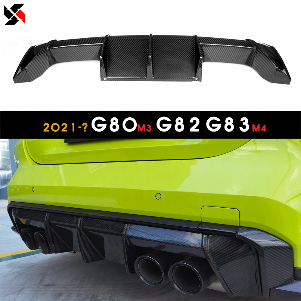 

Dry Carbon Fiber Rear Bumper Diffuser Lip Spoiler For BMW G82 G83 G80 M4 M3 2020-IN Sedan Coupe Convertible Car Styling Kits