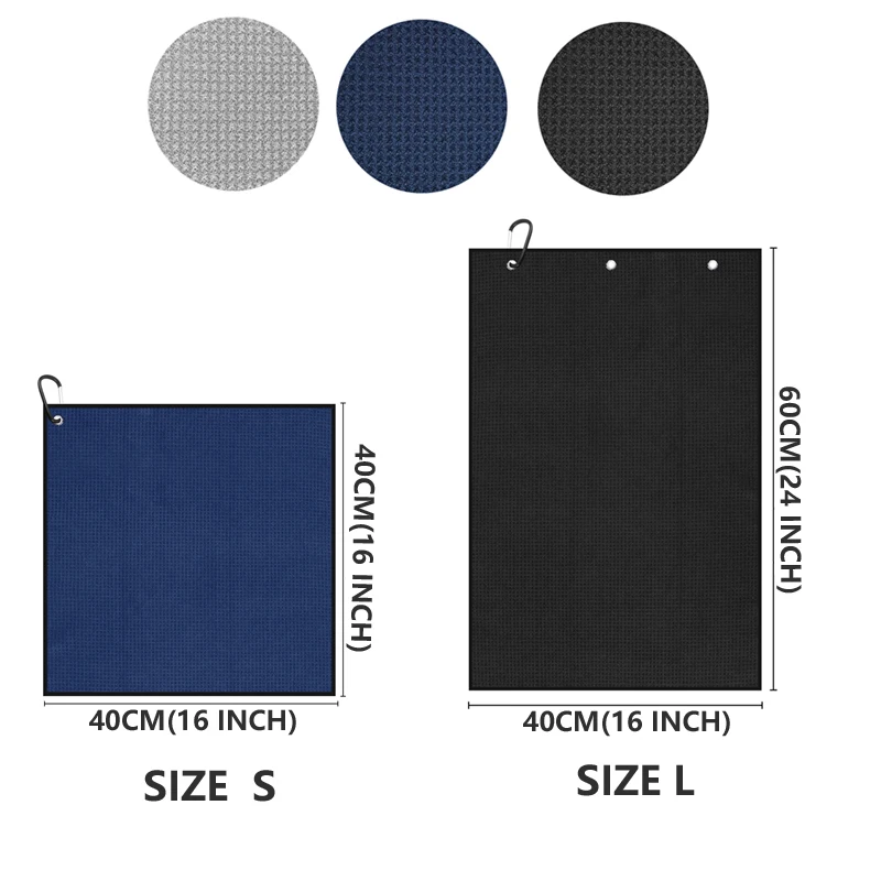 Microfiber Golf Towel Portable Waffle Pattern Golf Cleaning Towels Quickly Remove Sand Mud Dirt Sweat Sports Gym Sweat Towels