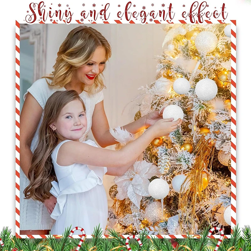 6 قطعة 4/5/6/7 سنتيمتر الأبيض قوس قزح رغوة كرات شجرة عيد الميلاد معلقة قلادة الحلي ديكور المنزل هدايا الحفلات السنة الجديدة 2025 نافيداد