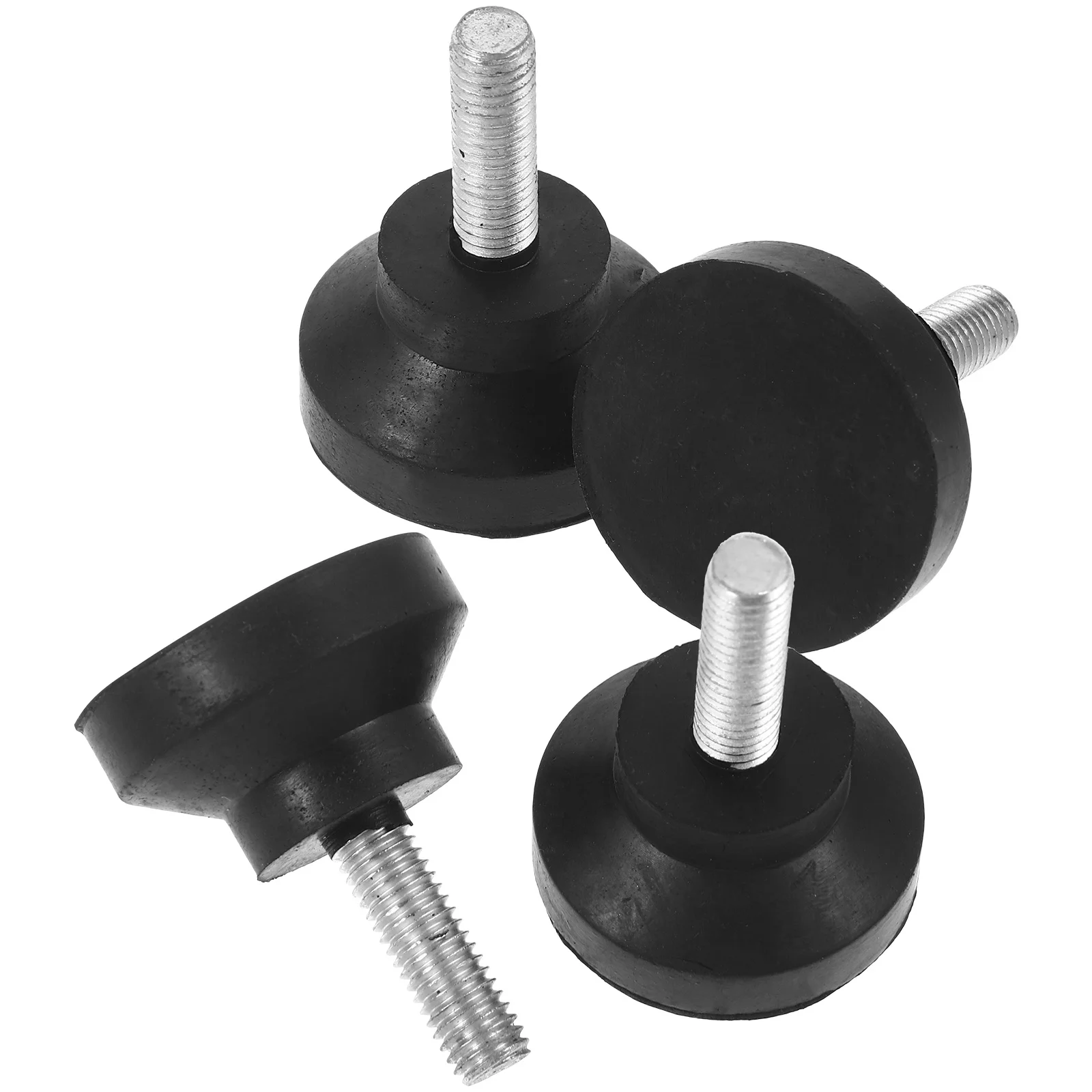 Pés de nivelamento de máquina resistente, 4 unidades, borracha de metal ajustável, antivibração, niveladores de móveis, pés de borracha para móveis
