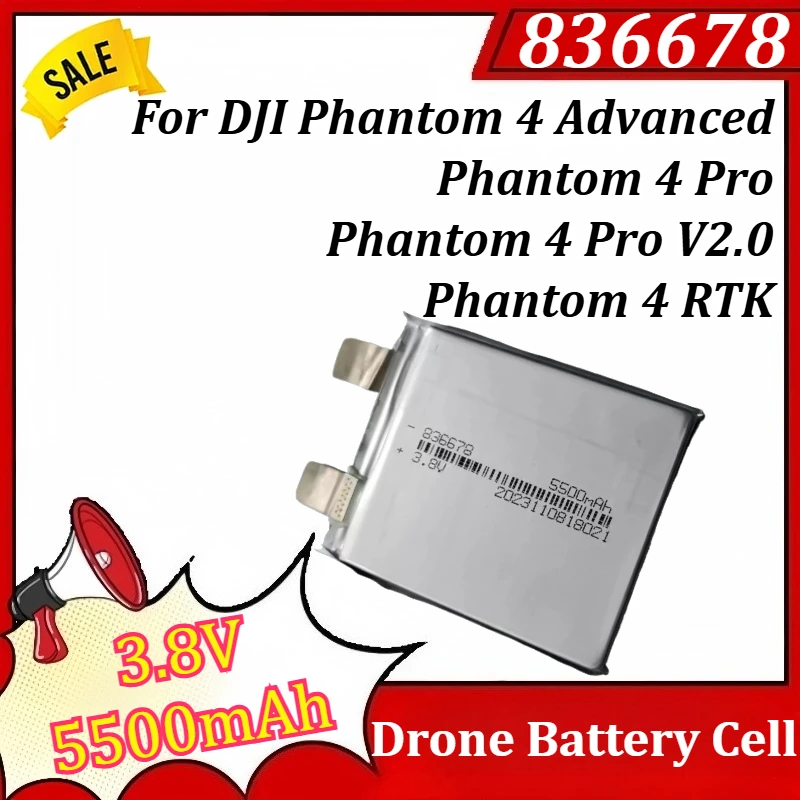 

836678 3.8V 5500mAh Drone Battery Cell For DJI Phantom 4Advanced 4Pro 4Pro V2.0 4RTK