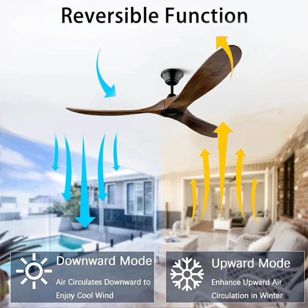 85-265V Solid Wood Bland 52 60 Inch Ceiling Fans with LED DC Motor Remote Control Ventiladores Para Casa 산업용 선풍기 Free Shipping