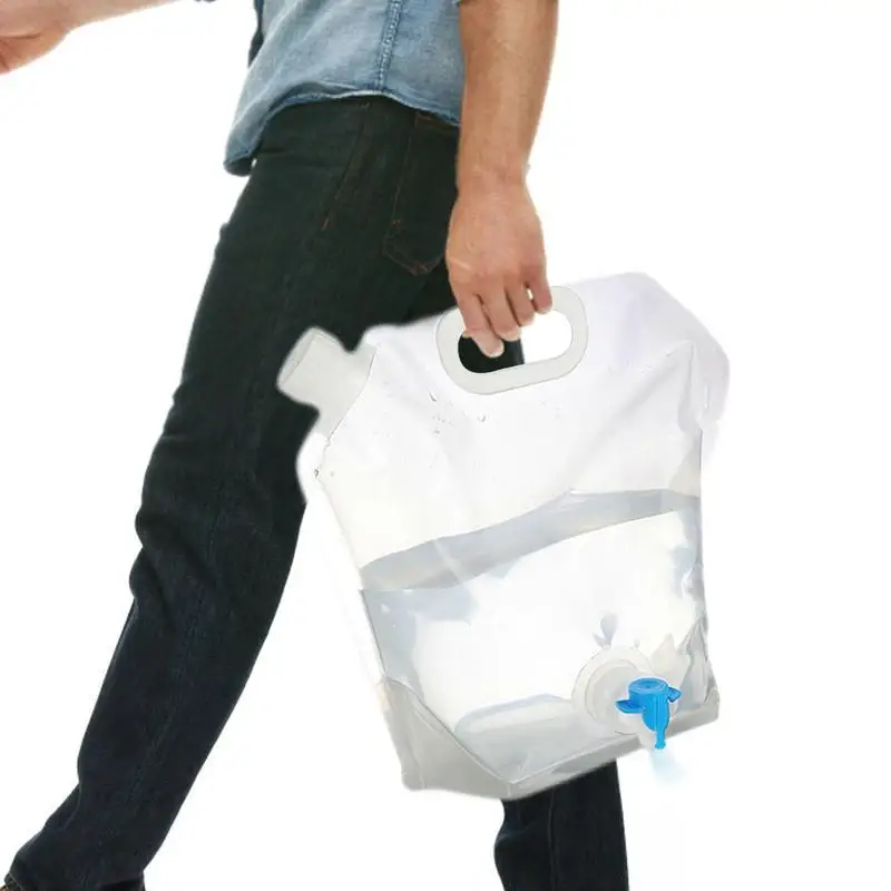 

Collapsible Water Container Water Carrier Folding Drinking Water Container No-Leak Freezable Foldable Water Bag