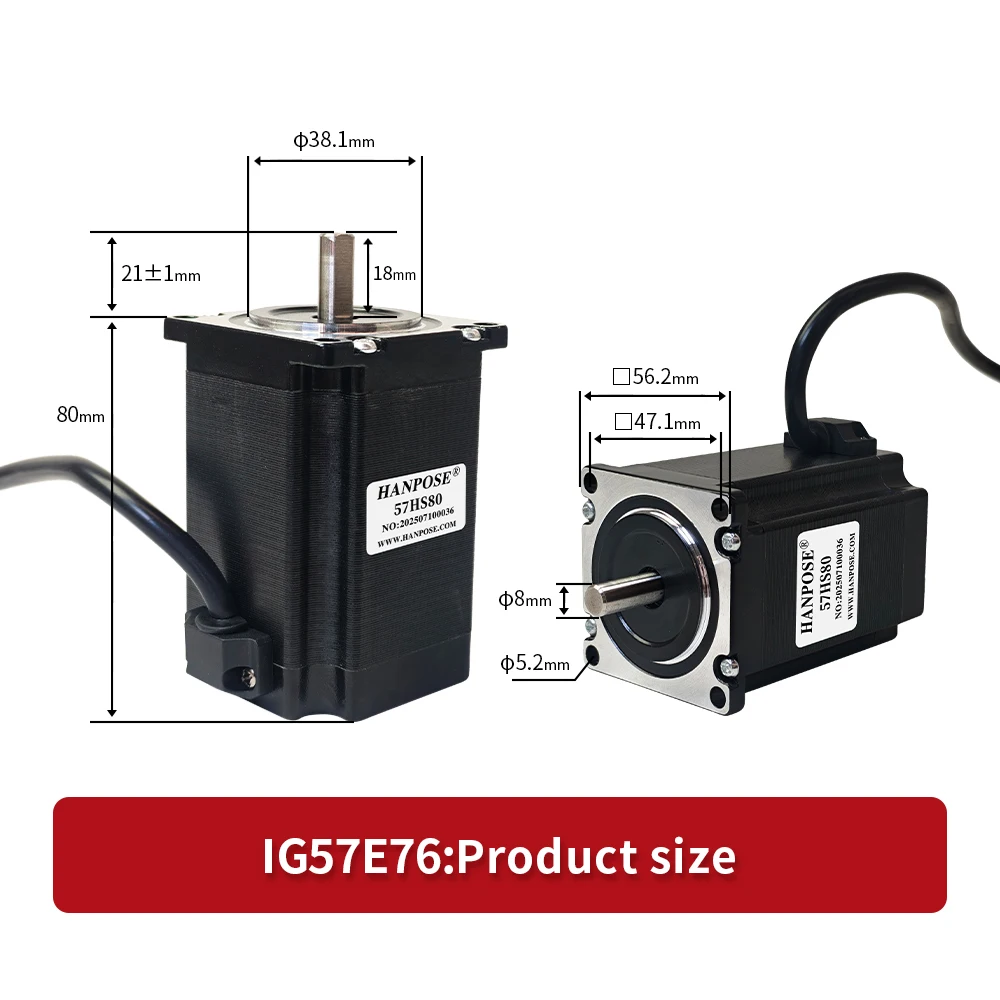 NEMA23 motor 57HS80 12V-24V Nema23 Stepper Motor 220N.cm  2.8A 57x80mm for 3D printer CNC engraving milling machine