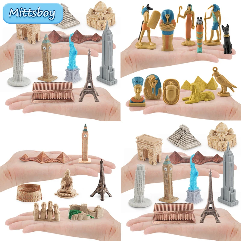 

Baby Montessori Building Model Simulated World Enlightenment Cognitive Characteristic Landmark Great Wall Colosseum Eiffel Tower