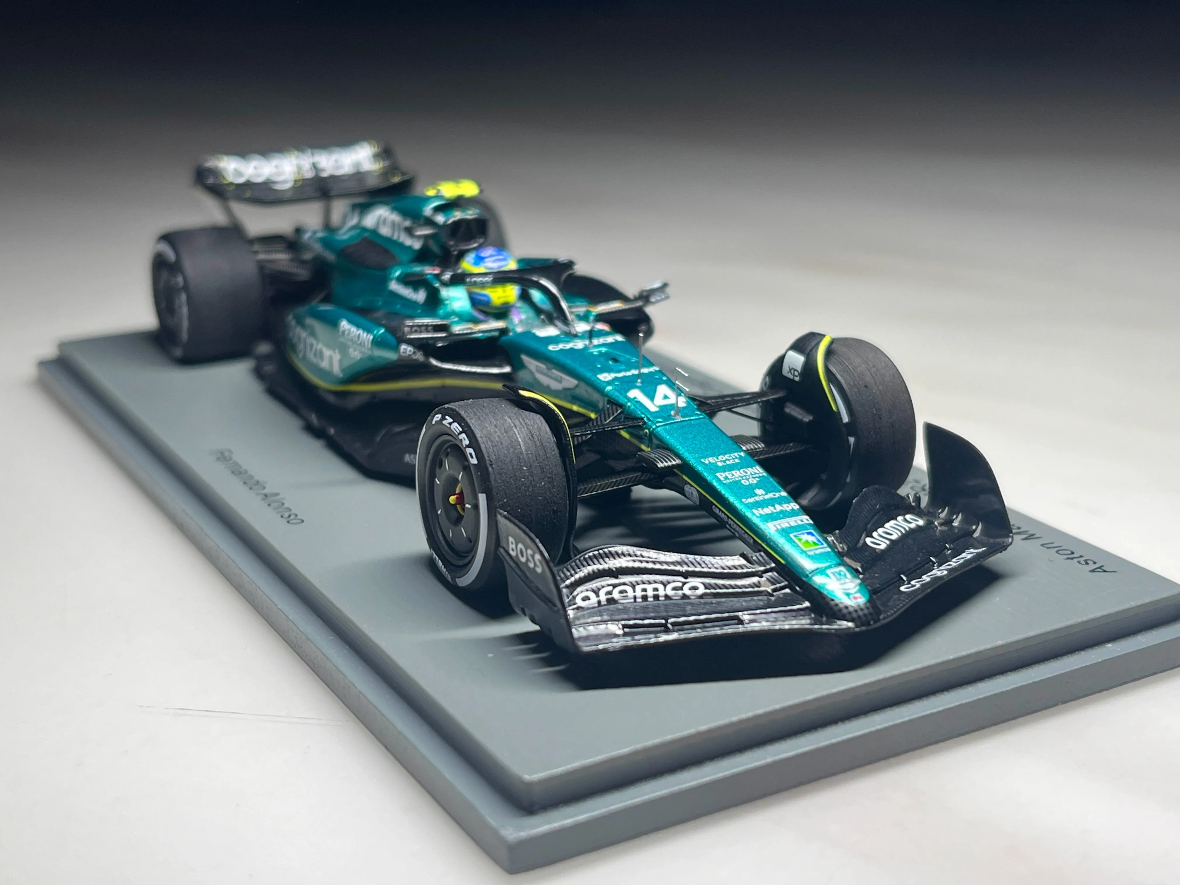 Spark 1:43 1:18 2023 Fernando Alonso F1 Car Model Bahrain Podium Aston Martin AMR23 Cars Collectible Children Toys Birthday Gift