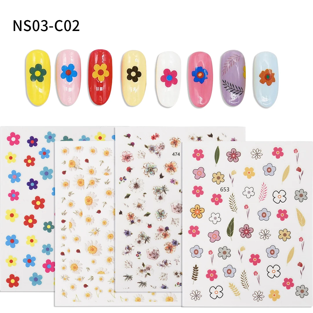 3D Nail Stickers Fruits Peach Strawberry Nail Decal Stickers Decoration for Nail Tips Adhesive Decals  Accesorios 2303-04