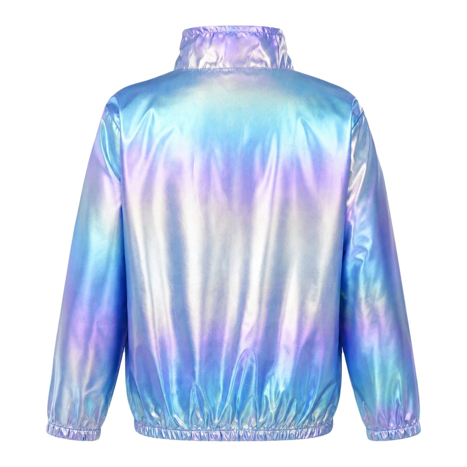 Kids Hip Hop Jacket Children Metallic Jazz Dance Costume Shiny Party Outerwear Boys Girls Sparkly Coat 70s 80s Disco Outfit