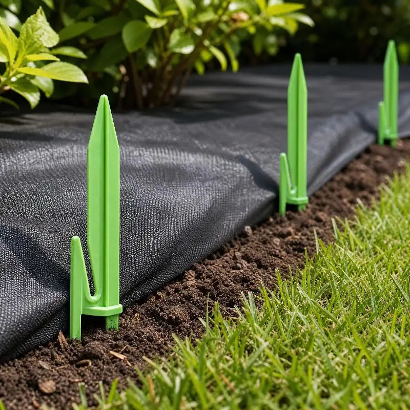100Pcs Plastic Garden Ground Stakes Lawn Wire Fixing Pegs Heavy Duty Cable Holder For Lawn Mower Boundary Wire Landscape Garden