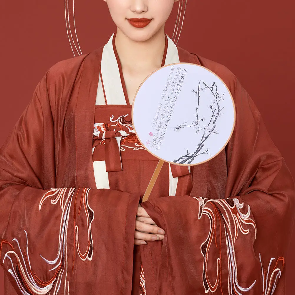 4 Piezas de Marcos Redondos para Abanicos, Abanico de Mano DIY para Hanfu, Estética Tradicional China, Festivales, Bodas, Manualidades, Seda