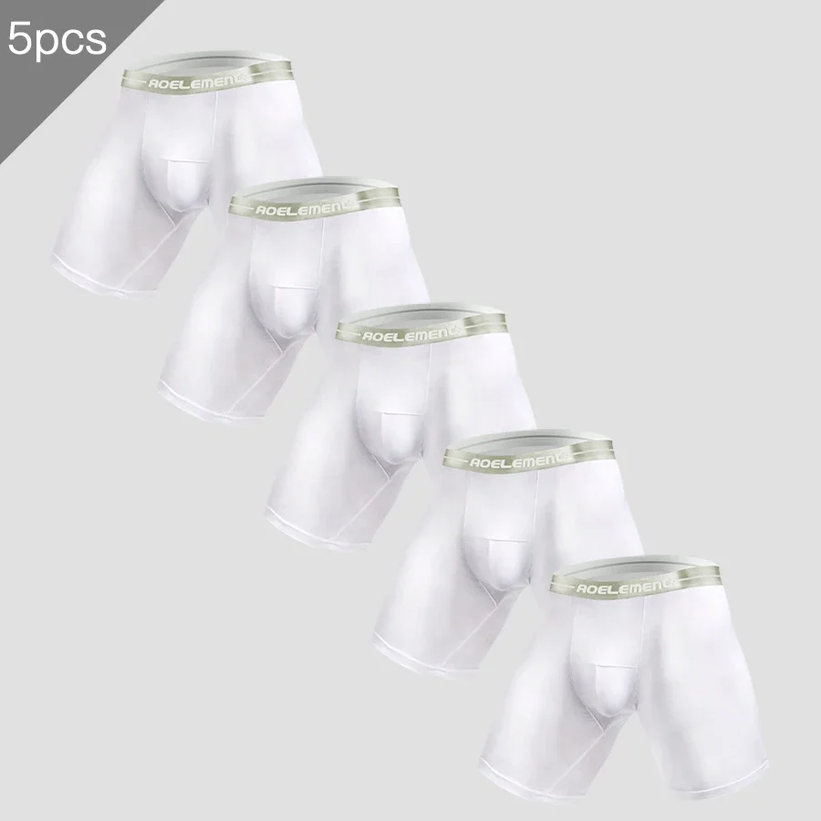 

Мужские спортивные трусы из модала, 5 шт., для бега, облегающие и удлиненные, с защитой от натирания ног, больших размеров, с плоскими швами, для полных ног.