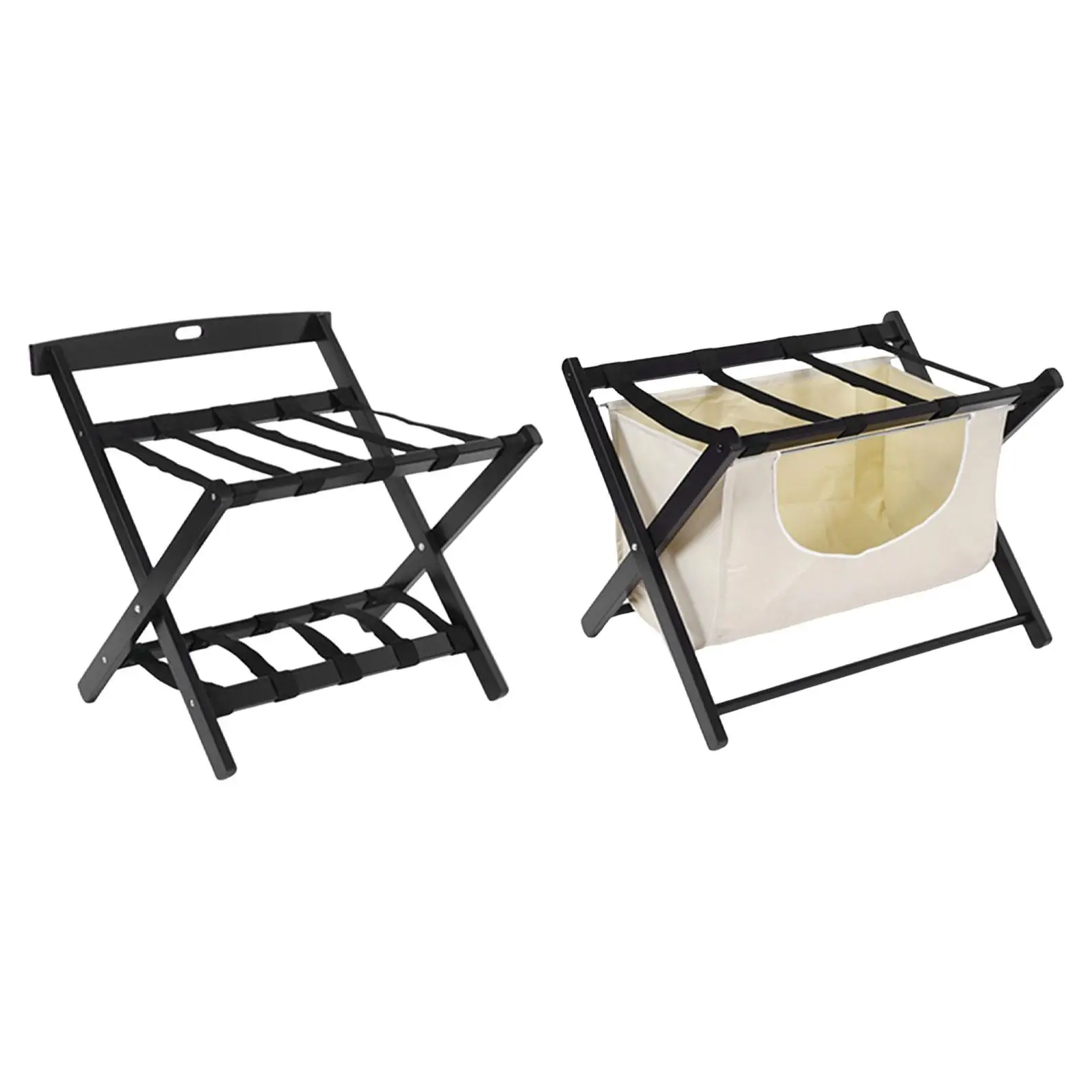 

Folding Luggage Stand Shelf Wood Clothes Holder for Small Space Dorm Bedroom