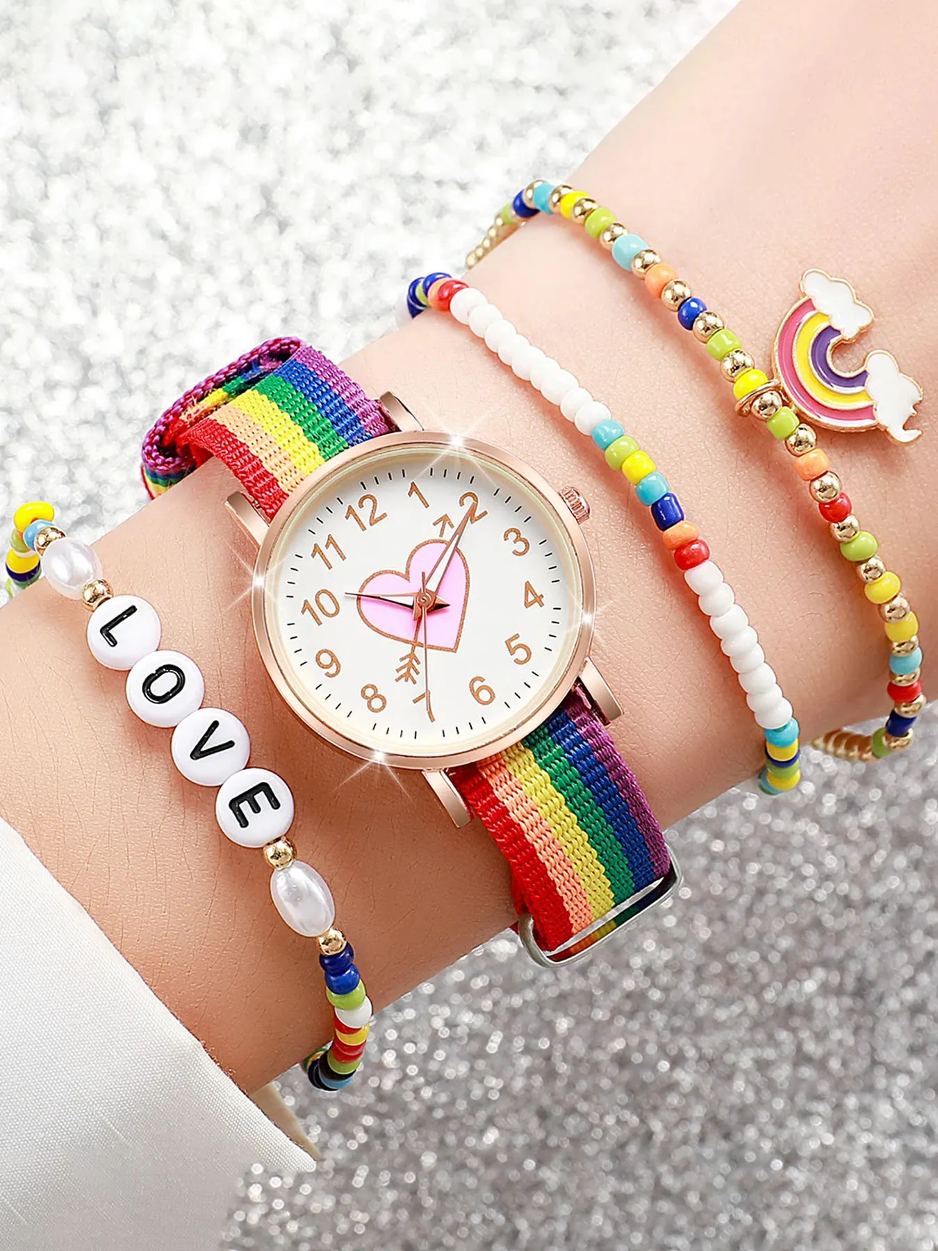 4-piece Women's Watch Fashion Watch Women's Versatile High end Women's Watch Women's Watch Set