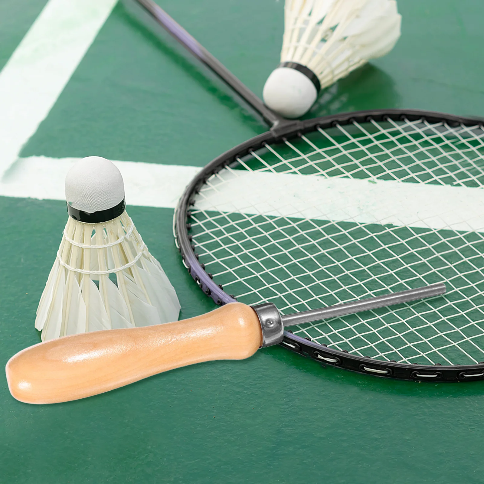 

Racket Stringing Tool Badminton Tennis Wire Pulling Awl Wooden Handle Compact Portable String Maintenance Sports Tool