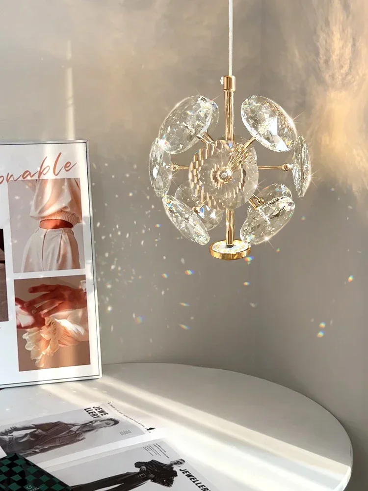 

Bedside Small Chandelier Modern K9 Pure Crystal Light Lluxury Crystal Wall Lamp Corridor Ceiling Lamp Bar Decoration Noble Lamps