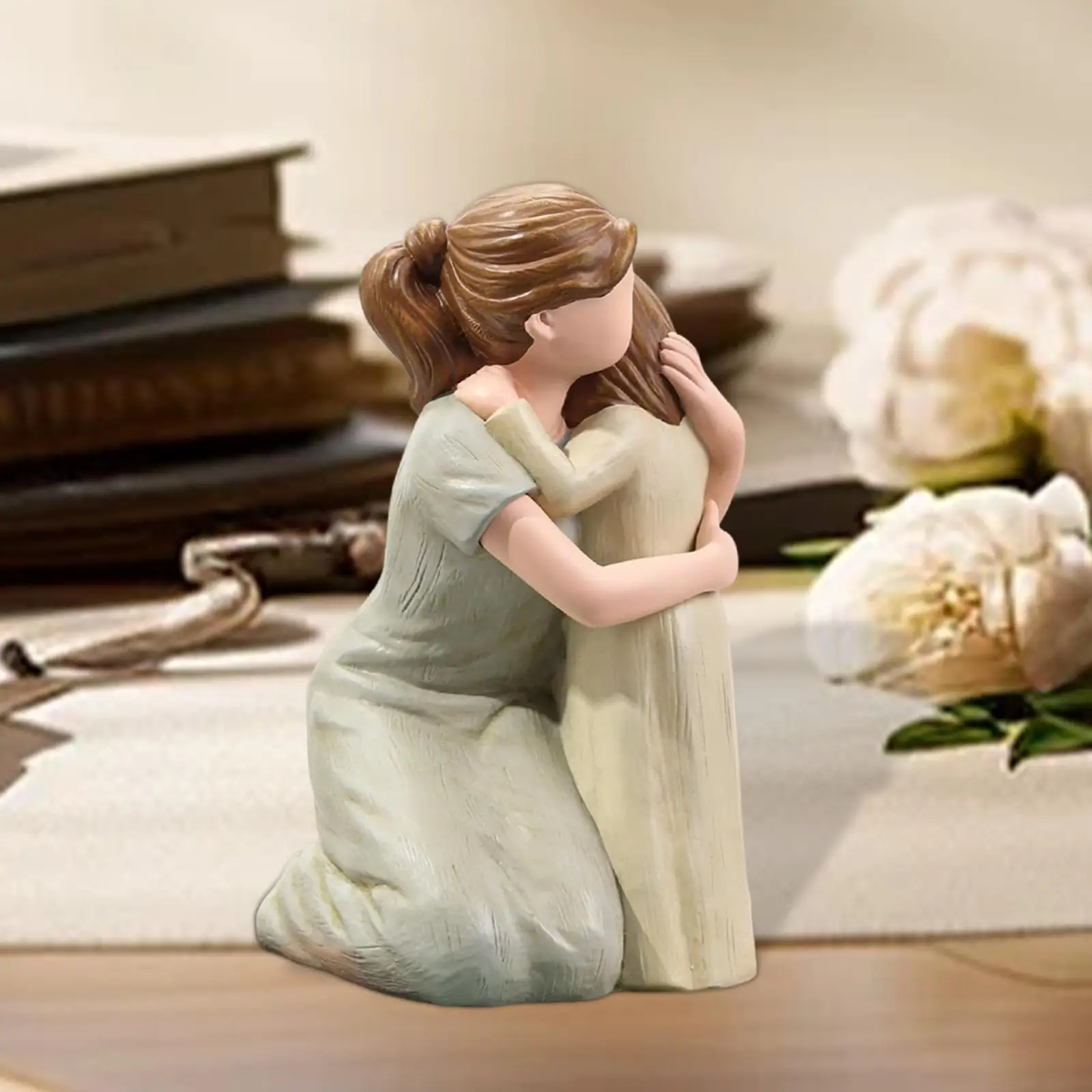 Mother and Daughter Statue Modern Resin for Office Housewarming Dining Table