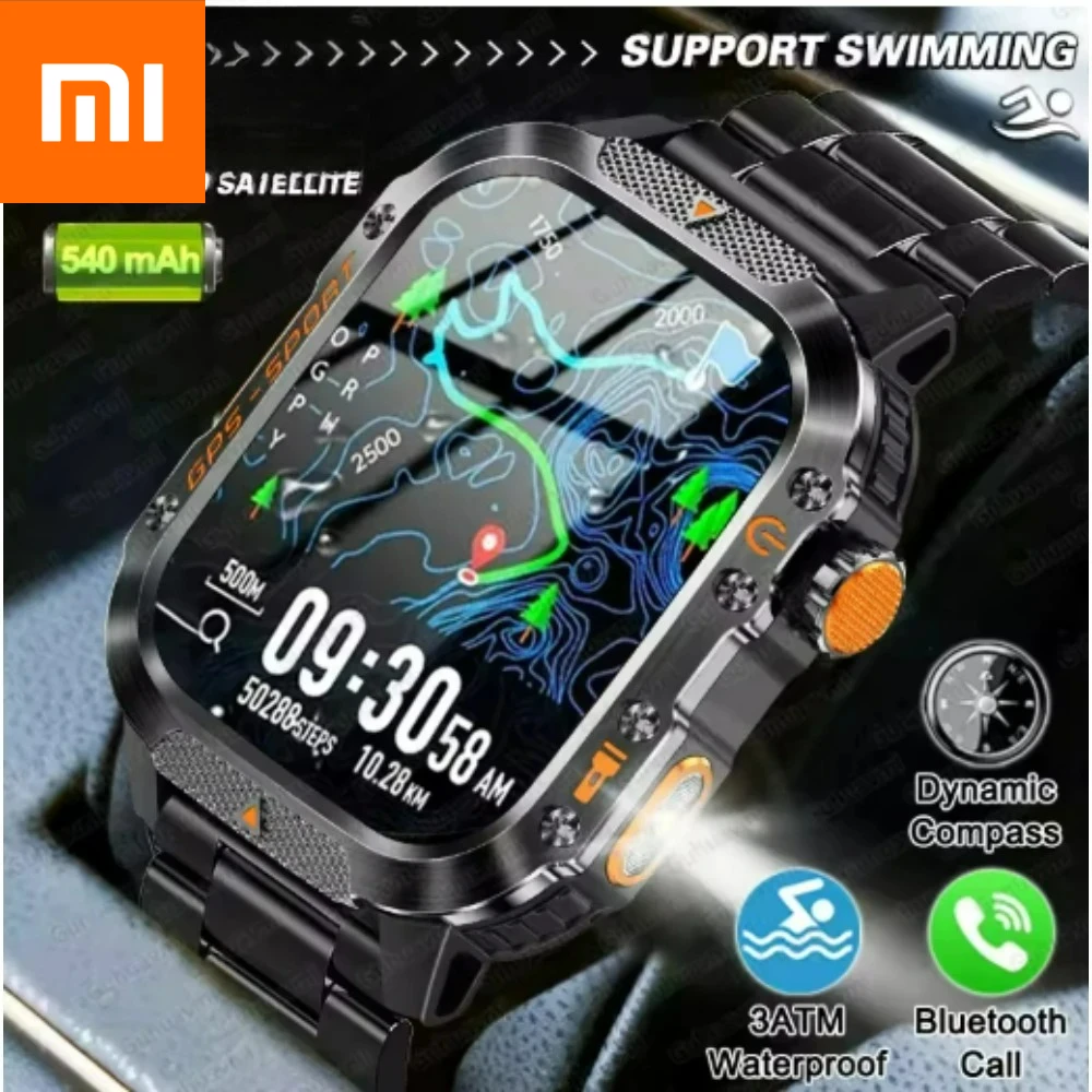 

Xiaomi 704505 Военный класс Открытый GPS Смарт-часы Мужчины Компас Сердечный ритм BT Вызов Светодиодный фонарик 10 АТМ Водонепроницаемые умные часы