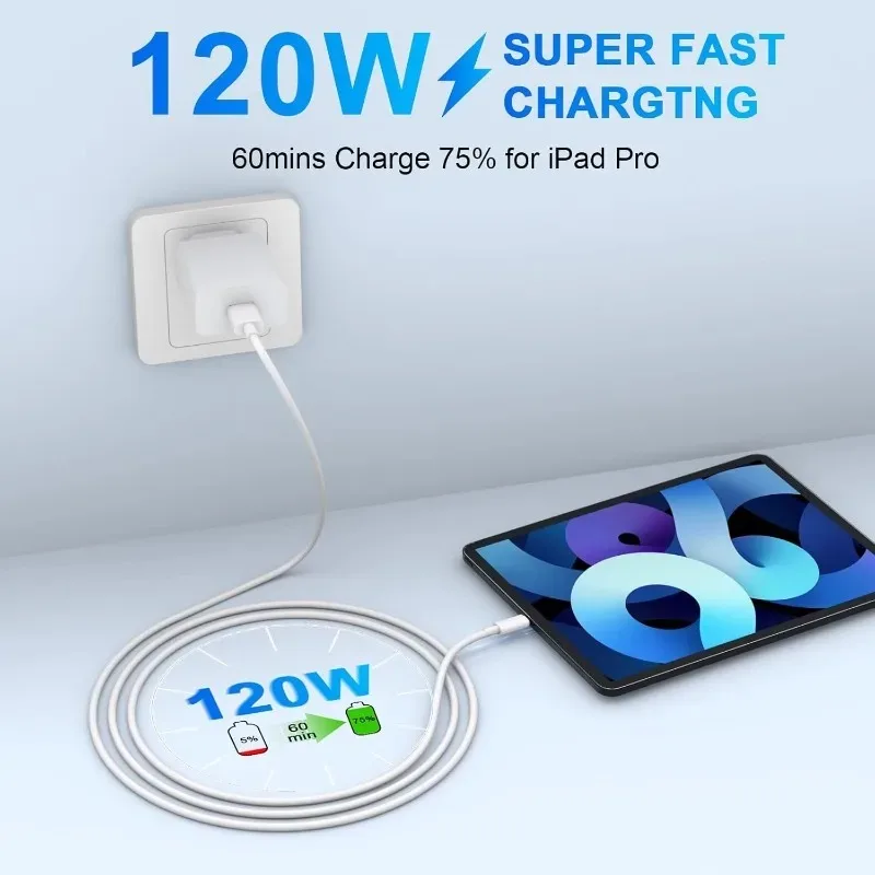 3Pcs 120W Super Fast Charging 10A Cable USB To Type-C Cable For Android Highspeed Data Transfer For Xiaomi Redmi iphone 2M Cable view 4