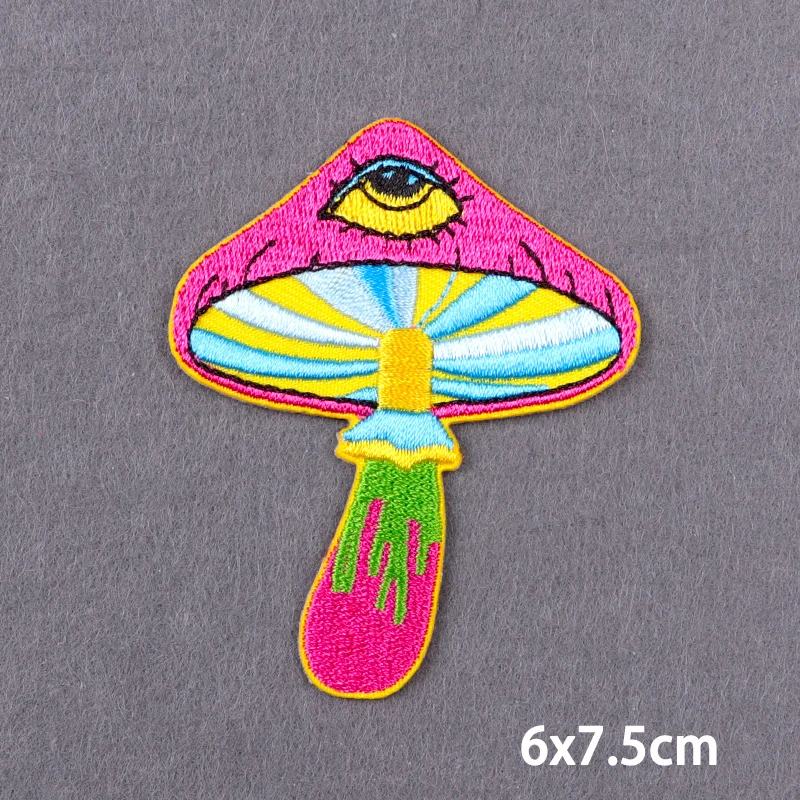 Dream Mushroom Iron On Patches For Clothing Thermoadhesive Patches Fusible/Embroidery Patch Sew On Clothes DIY Magic Applique