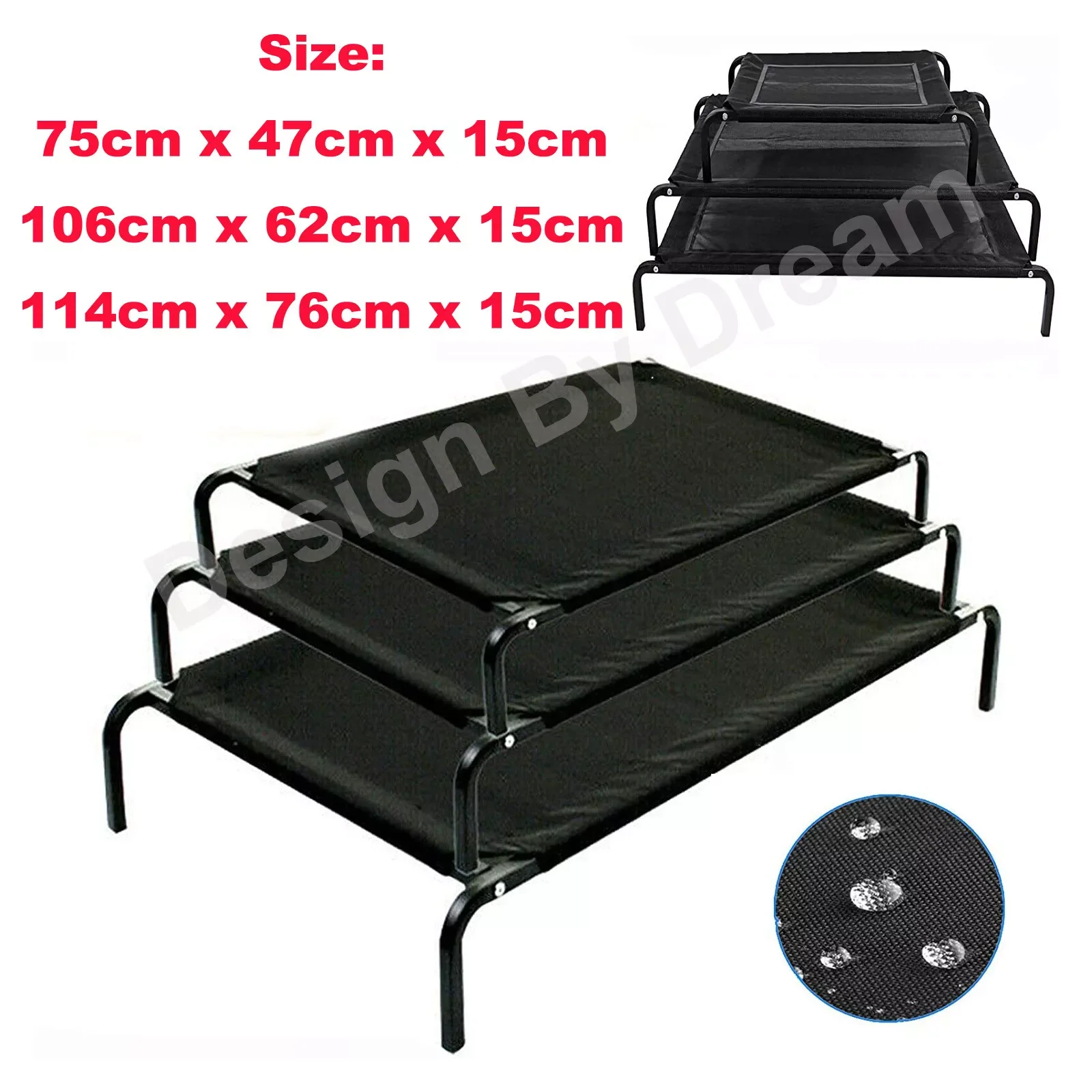 Metal Frame Dog Cot Elevated Dog Pet Bed Raised w/Breathable Mesh&No-Slip Rubber Feet,Lightweight&Portable For In/Outdoor Campin