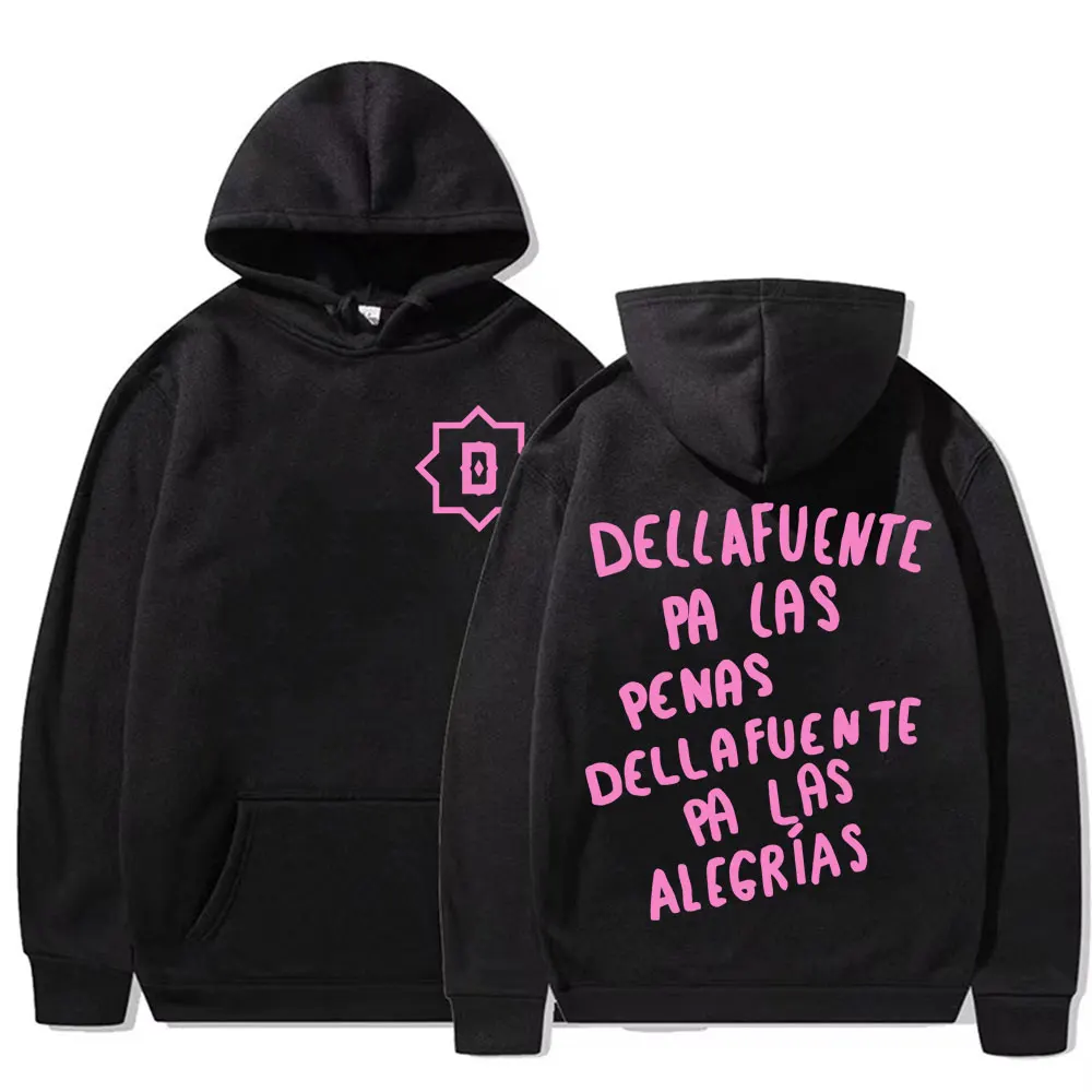 Rapper Dellafuente 2025 ทัวร์Hoodiesผู้ชายผู้หญิงแฟชั่นวินเทจแขนยาวPullovers CasualคุณภาพสูงSweatshirt Hoodie