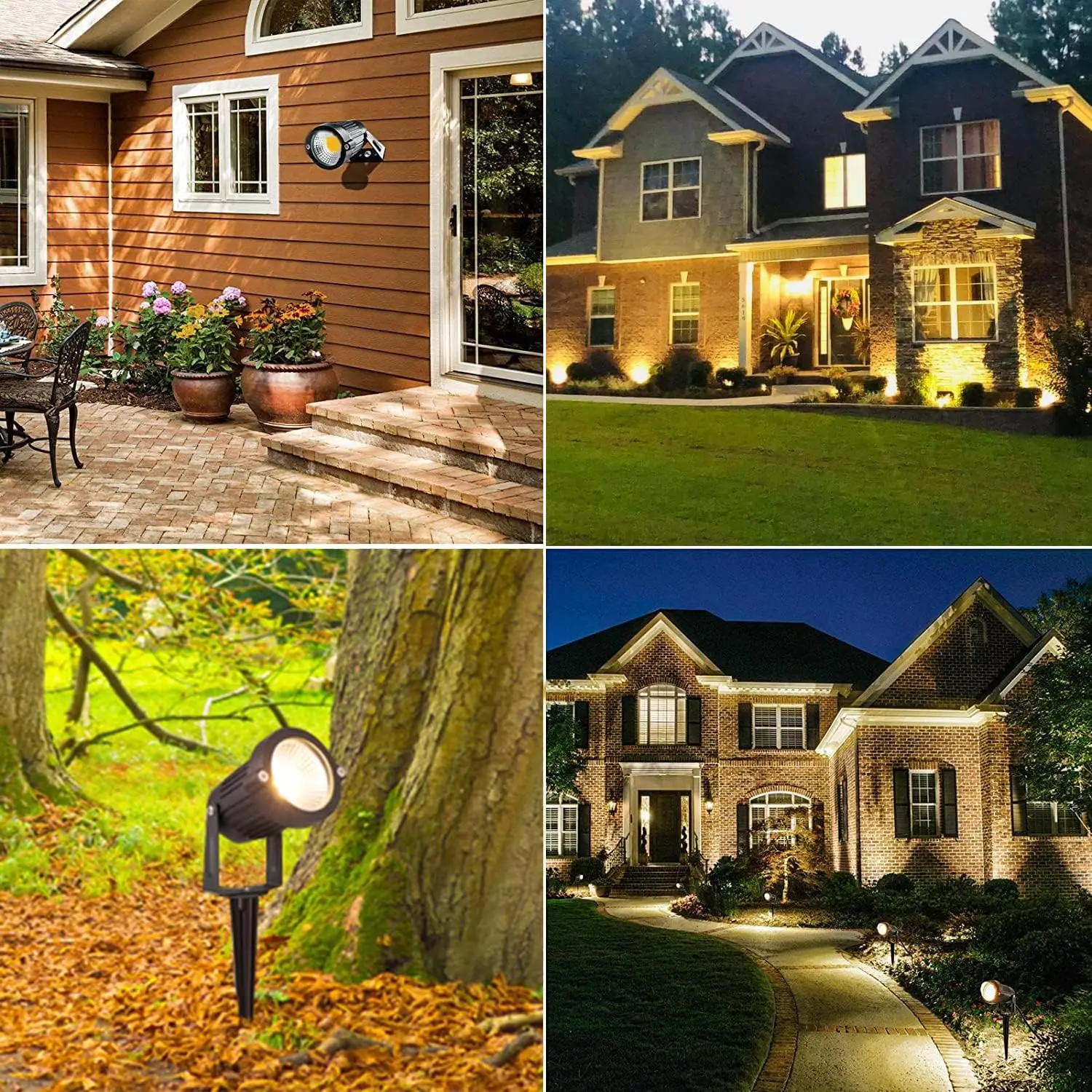 8 Pack Low Voltage LED Landscape Lighting 5W 12V Waterproof Garden Pathway Lights with Stakes for Walls Trees Flags Spotlights