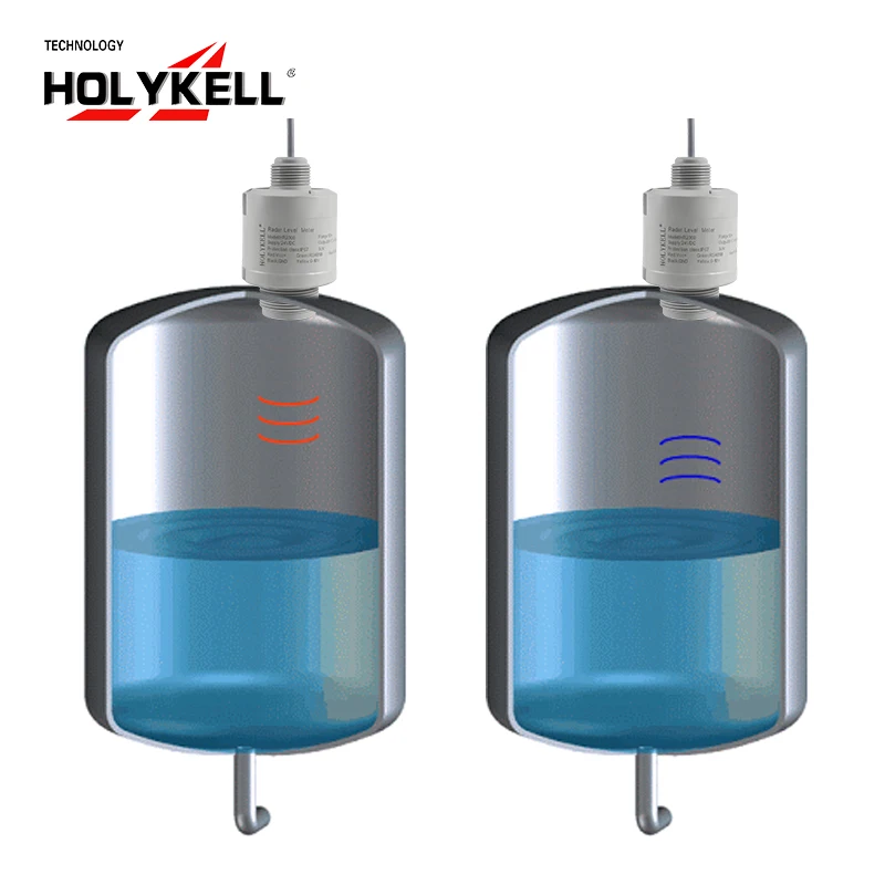 RS485 modbus 80GHz pemancar Sensor tingkat Radar kompak untuk cairan korosif