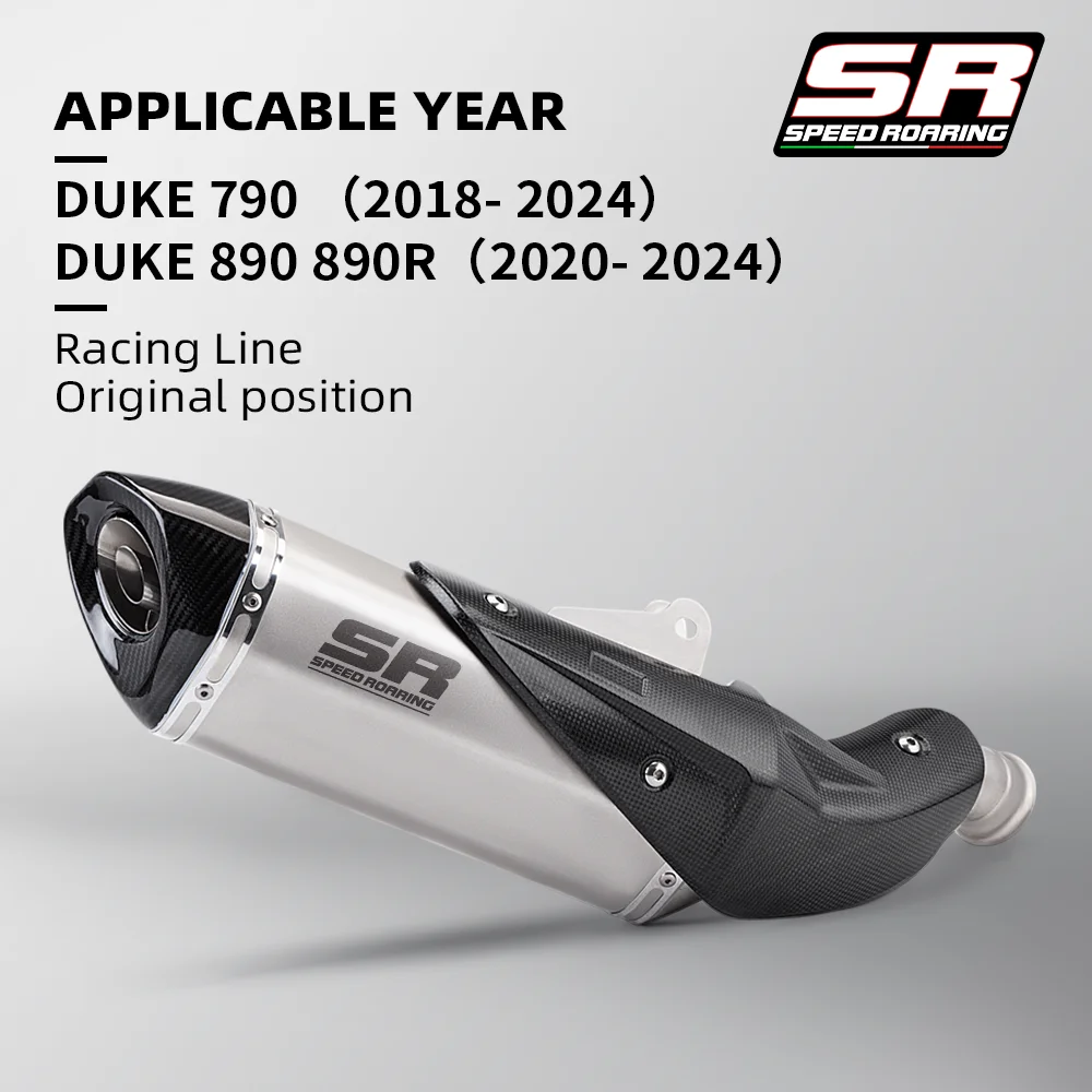 Motorcycle Exhaust System Integrated Mid Tail Section Slip On Muffler Kit Fit For DUKE 790 2018-2024 DUKE 890 890R 2020-2024