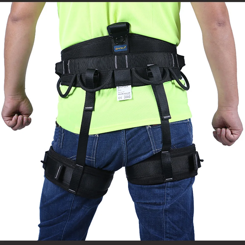 Professional Rock Climbing Harness Half Body Safety Rappelling Mountaineering Belts Rescue Fall Arrest Protection Equipment