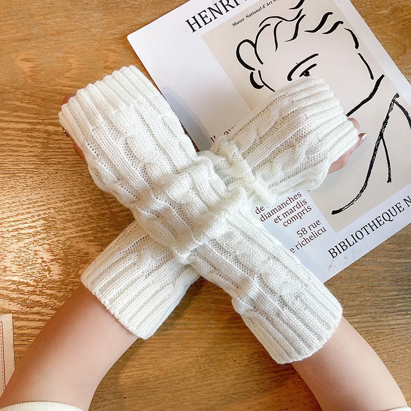 أزياء نصف اصبع الحياكة العجين المقلي التقلبات كم كم المعصم الحرس سترة طويلة الأكمام السفر في الهواء الطلق الدافئة اليد كم