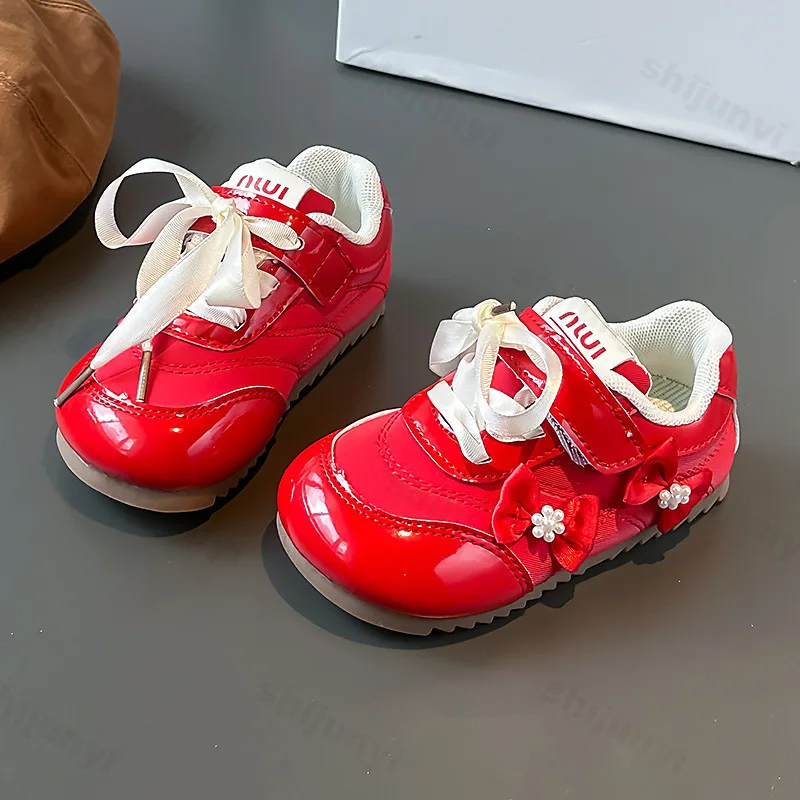 أحذية رياضية غير رسمية بتصميم فيونكة حلوة للأطفال لخريف 2025 أحذية رياضية مريحة متعددة الاستخدامات مانعة للانزلاق #5