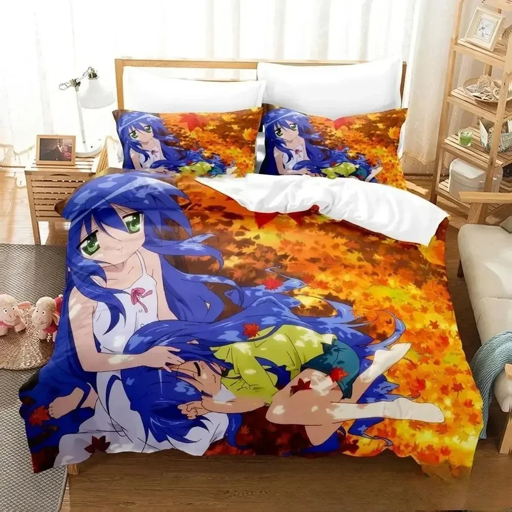 

3D Anime Konata Izumi Lucky Star Printed Bed Set Duvet Cover Pillowcase Bedding Set Linen Sheet Quilt Cover Full Queen King Size
