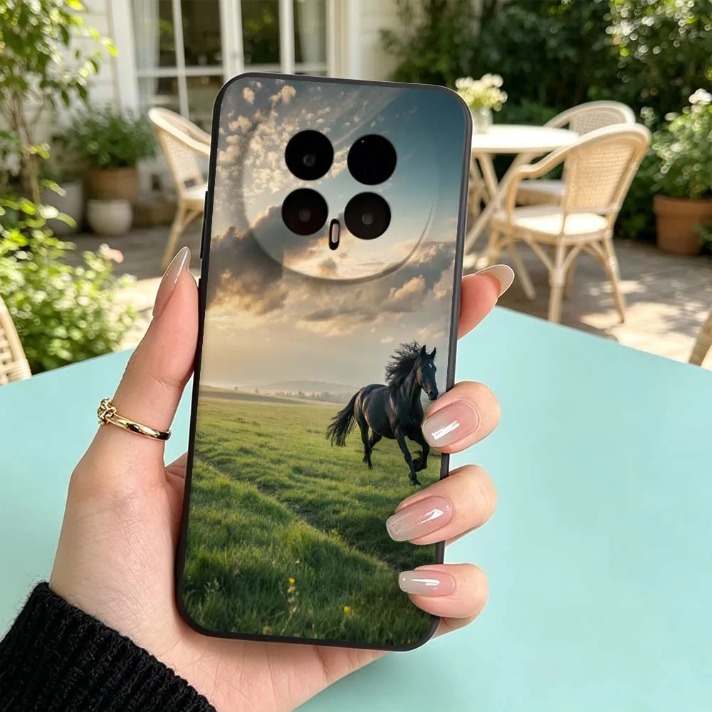 Black Horse Pattern For Huawei Honor Magic 8 7 6 5 4 3 9X Pro Air Plus Lite Ultimate 5G Black Phone Case Cover