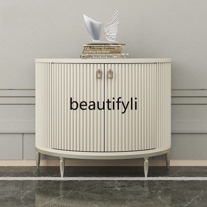 

Entrance cabinet Simple modern light luxury Italian semi-arc storage cabinet
