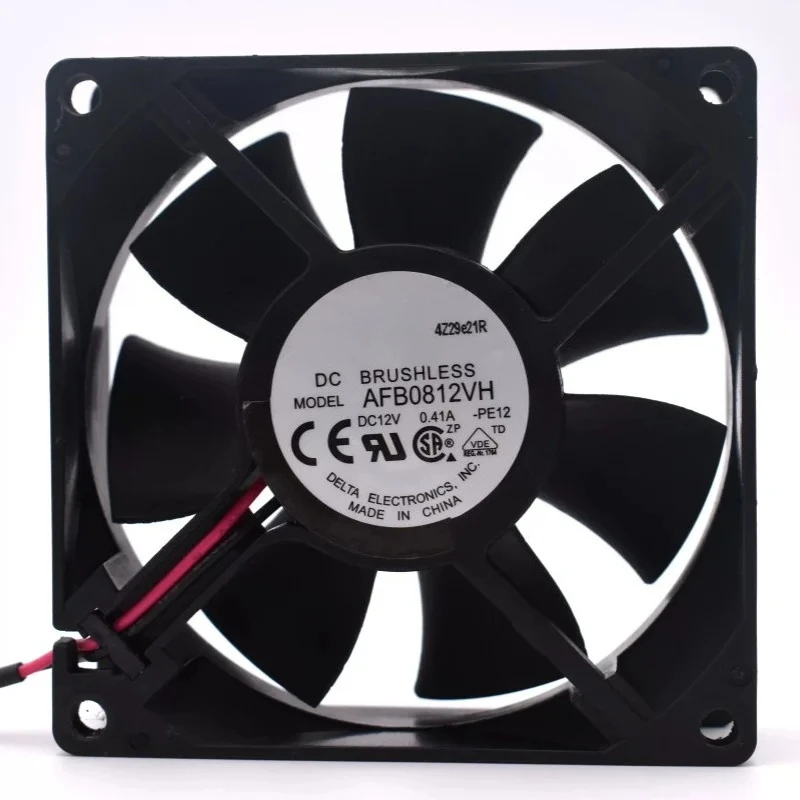 AFB0812VH DC12V 0.41A Cooling Fans 80x80x25mm 2-Wire Industrial Computer Chassis Servers Variable Frequency Drives Fans
