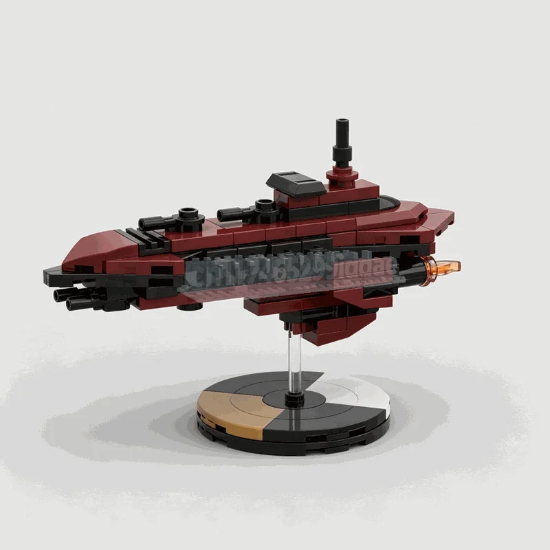 138PCS Chaos Cruiser Red Corsairs Space Ship MOC Model Custom Building Blocks DIY Creative Assembly Sci-Fi Vehicle Collectible