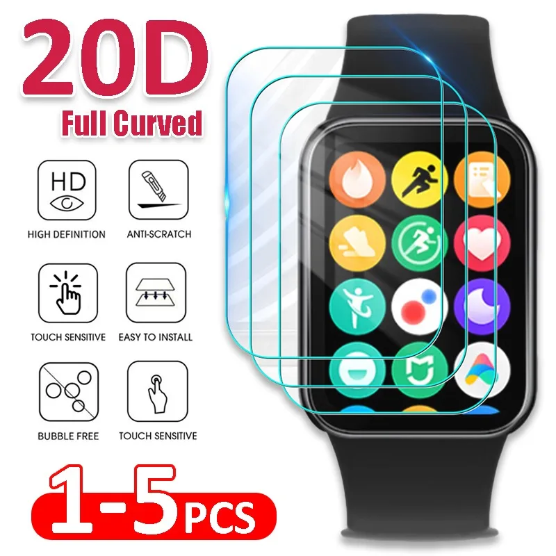 5PCS Tempered Glass Screen Protector For Xiaomi Mi Band 8 Pro Smart Watch Full Coverage Clear Protective Film For Mi Band 8 Pro